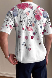 Men's Round Neck Printed Short Sleeve T-Shirt