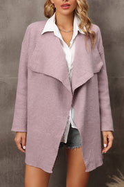 Solid Color Lapel Knit Cardigan Coat