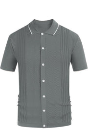 Men's Button Twill Short Sleeve Polo Shirt
