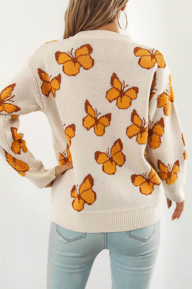 3D Butterfly Loose Long Sleeve Sweater