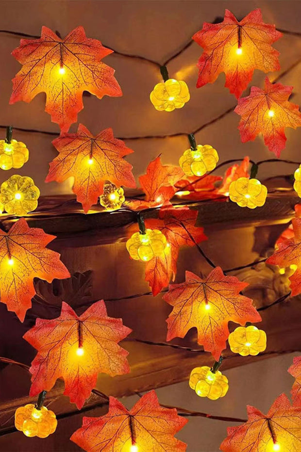 Halloween, Thanksgiving maple leaf, pumpkin-shaped LED light string, luminous decorative light