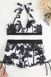 Coconut Print Top Pants Two Piece Swimwear