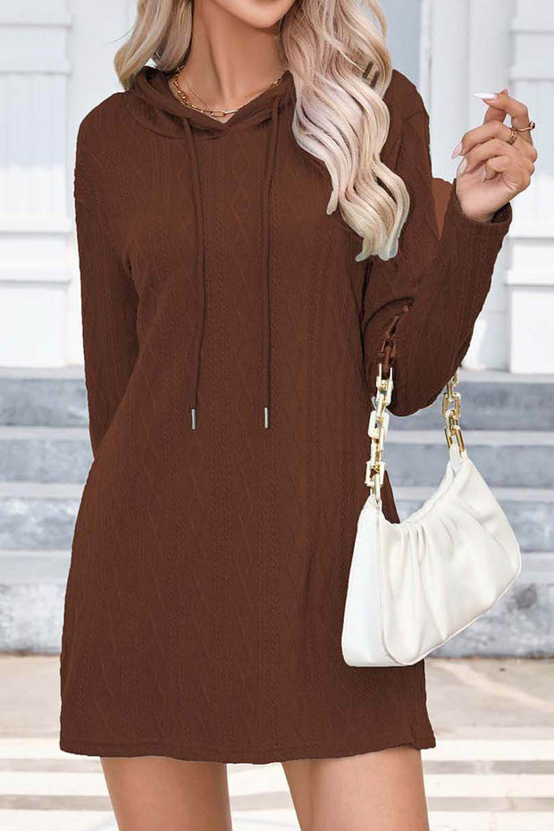 Knitted Long Sleeved Hoodie Dress