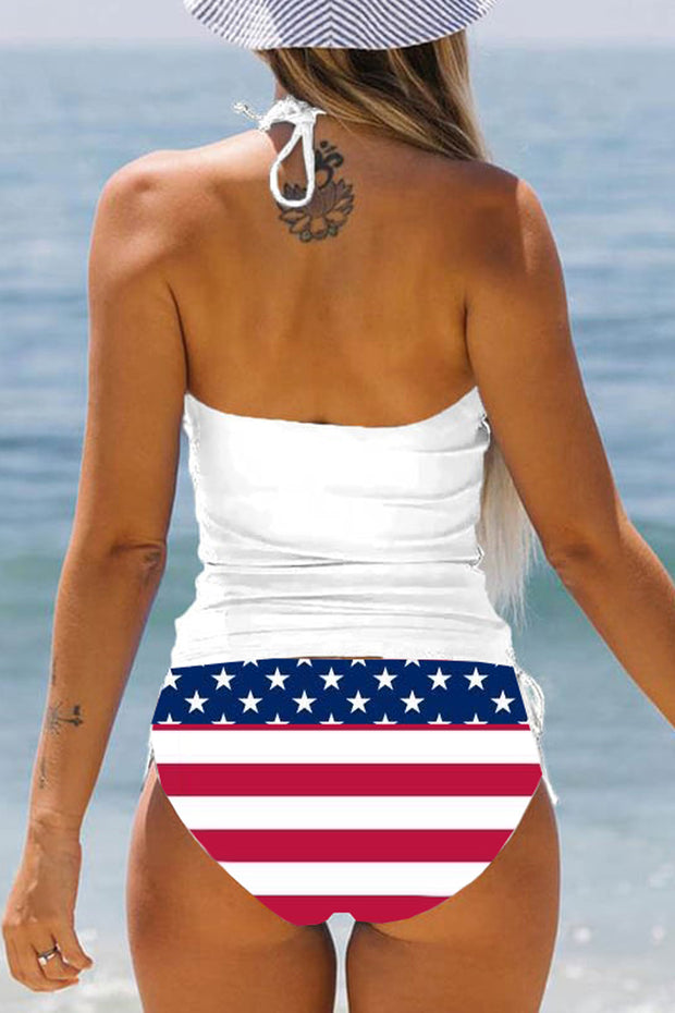 American Flag Halter Two Piece Swimwear