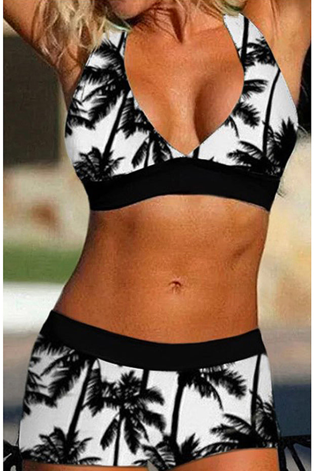 Coconut Print Top Pants Two Piece Swimwear