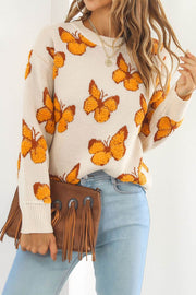 3D Butterfly Loose Long Sleeve Sweater