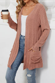 Solid Color Breasted Long Sleeve Cardigan Sweater