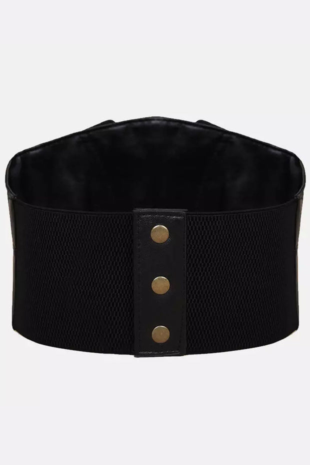 Lace Up PU Leather Corset Cinch Wide Waist Belt