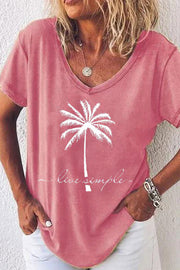 Coconut Print Short Sleeve T-Shirt