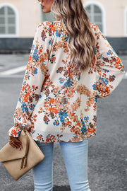 V-neck Floral Chiffon Shirt