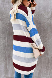 Multicolor Striped Knitted Cardigan