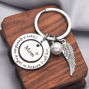 I Have A Guardian Angel In Heaven I Call Her Mom Keychain(with wing charm)