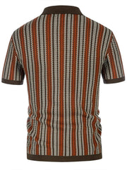 Men's high-end new striped jacquard business sweater Polo shirt