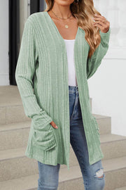 Solid Color Breasted Long Sleeve Cardigan Sweater