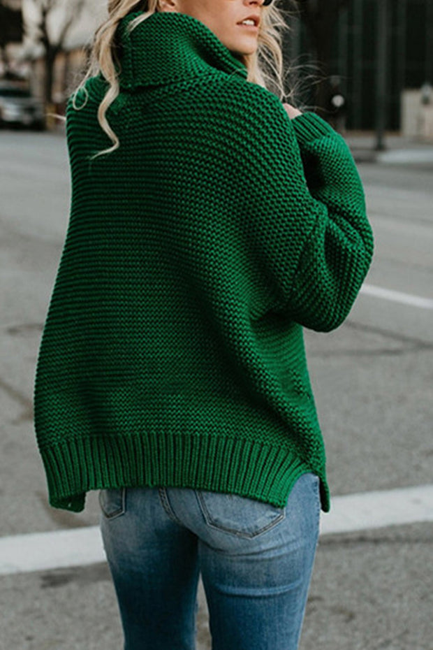 Chunky-knit Turtleneck Pullover Sweater