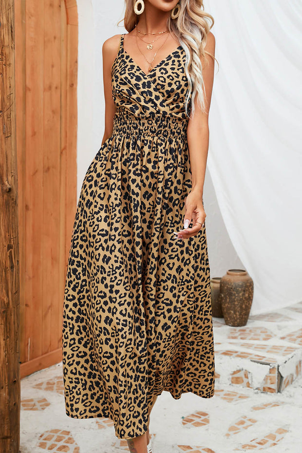 Leopard Print Suspender Dress