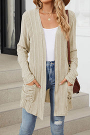 Solid Color Breasted Long Sleeve Cardigan Sweater