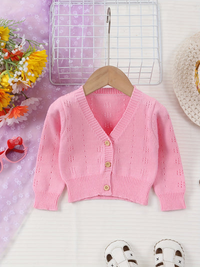 Girls cardigan sweater hollow casual sweater knitted jacket