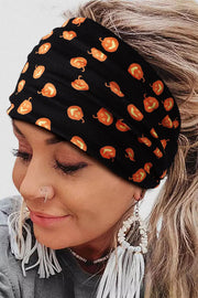 Grapefruit Orange Halloween Theme Printed Bowknot Headband