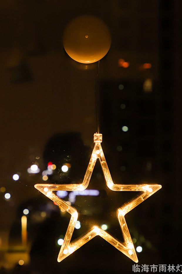 Christmas elk, Christmas tree, snowflake, snowman, moon, angel, bell LED small colored lights flash