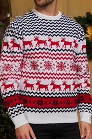 Little Snowflake Reindeer Round Neck Parent-Child Couple Christmas Sweater