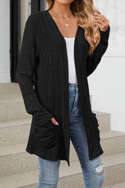 Solid Color Breasted Long Sleeve Cardigan Sweater