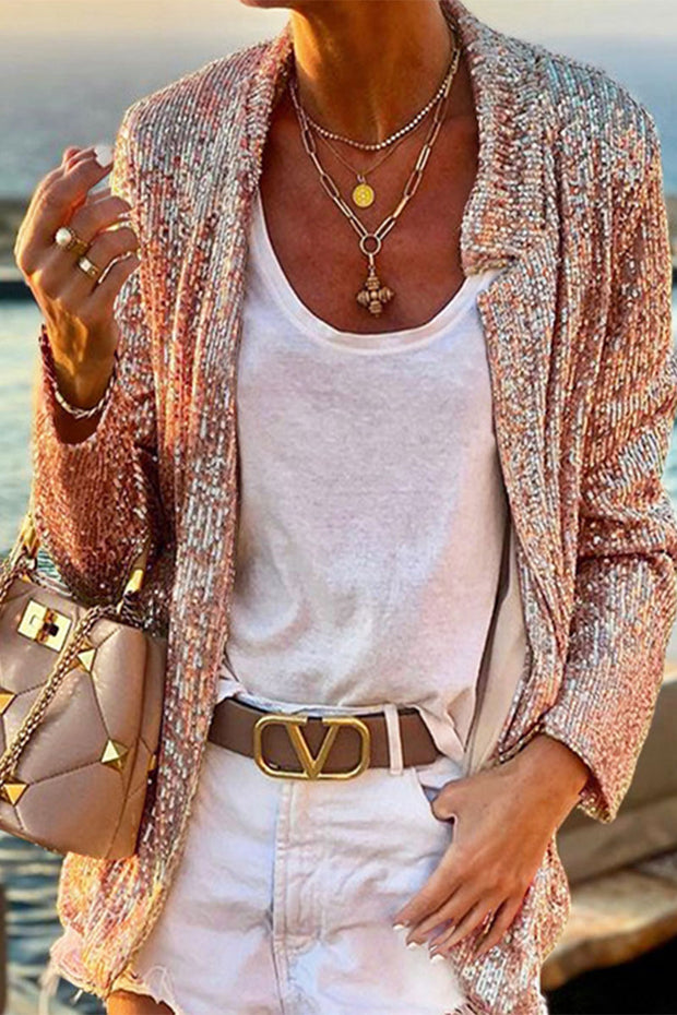 Long Sleeve Sequin Fashion Blazer