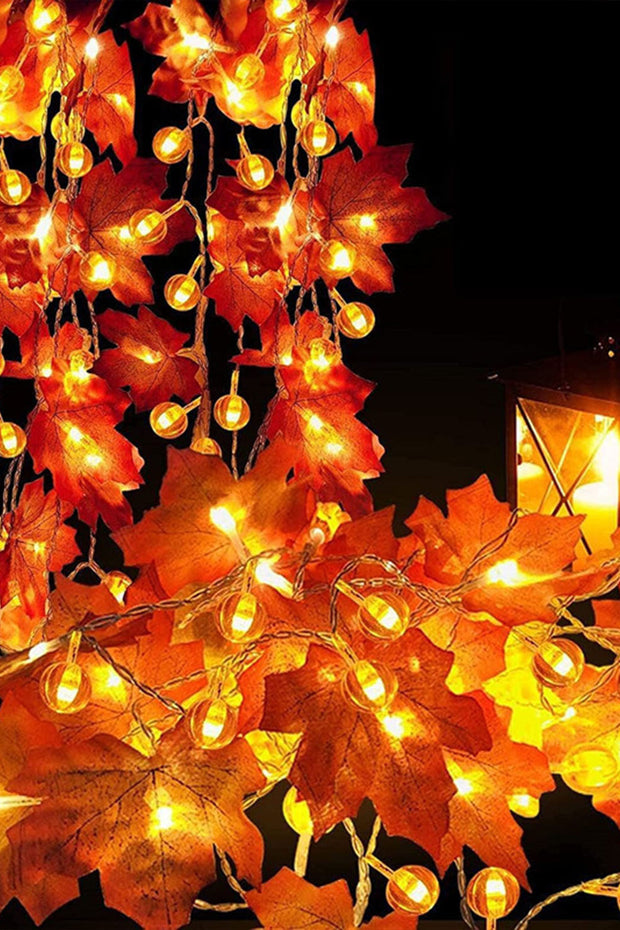 Halloween, Thanksgiving maple leaf, pumpkin-shaped LED light string, luminous decorative light