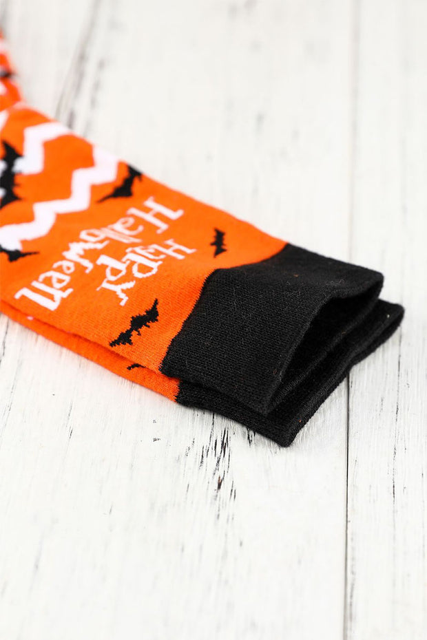 Vitality Orange Halloween Fashion Graphic Socks
