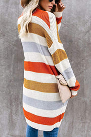 Multicolor Striped Knitted Cardigan