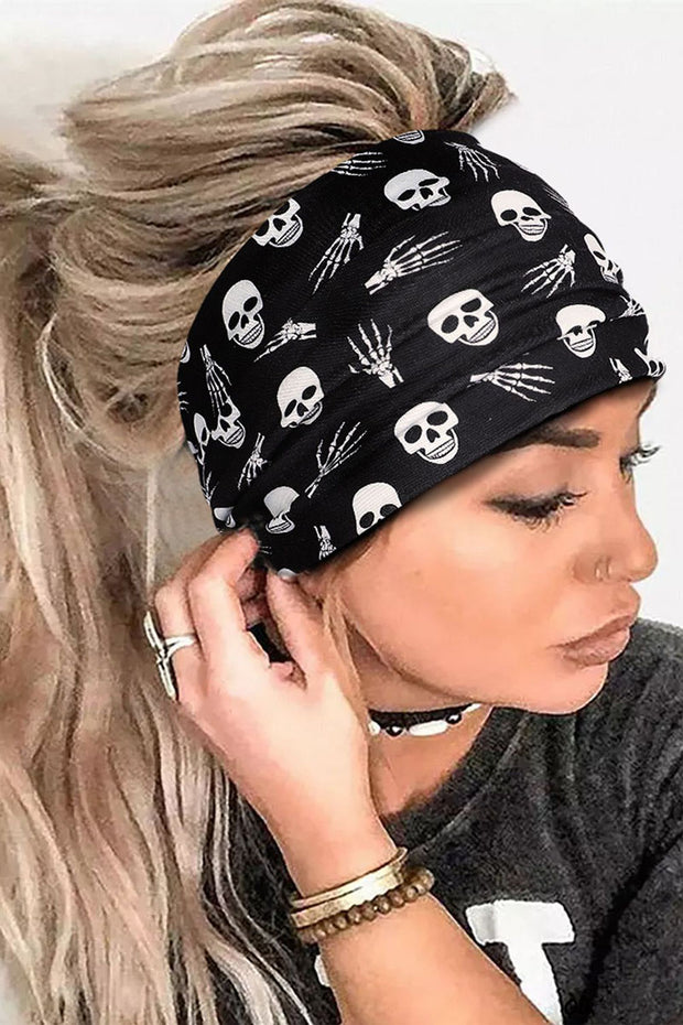 Black Halloween Theme Printed Bowknot Headband