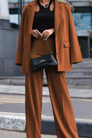Solid Color Long Sleeve Two Piece Suit