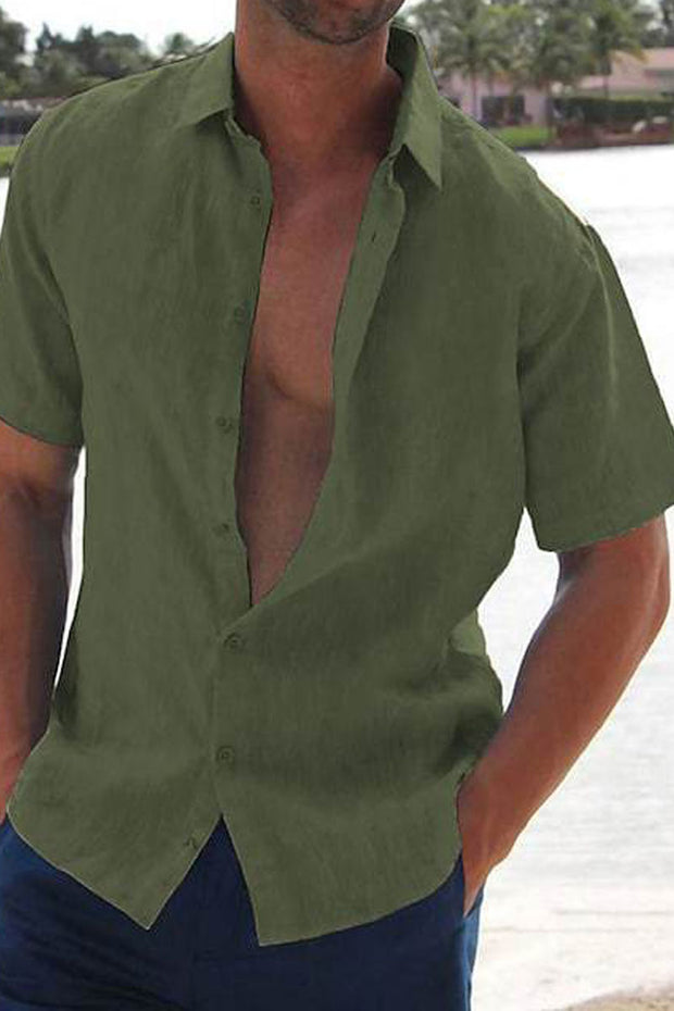 Summer Linen Short Sleeve Shirt