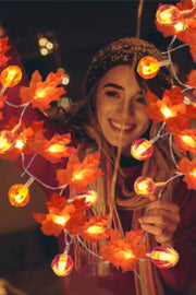 Halloween, Thanksgiving maple leaf, pumpkin-shaped LED light string, luminous decorative light