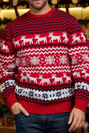 Little Snowflake Reindeer Round Neck Parent-Child Couple Christmas Sweater