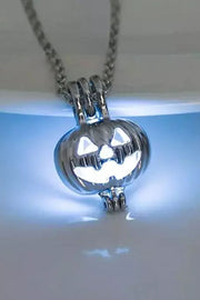 Halloween Pumpkin Face Luminous Pendant Necklace