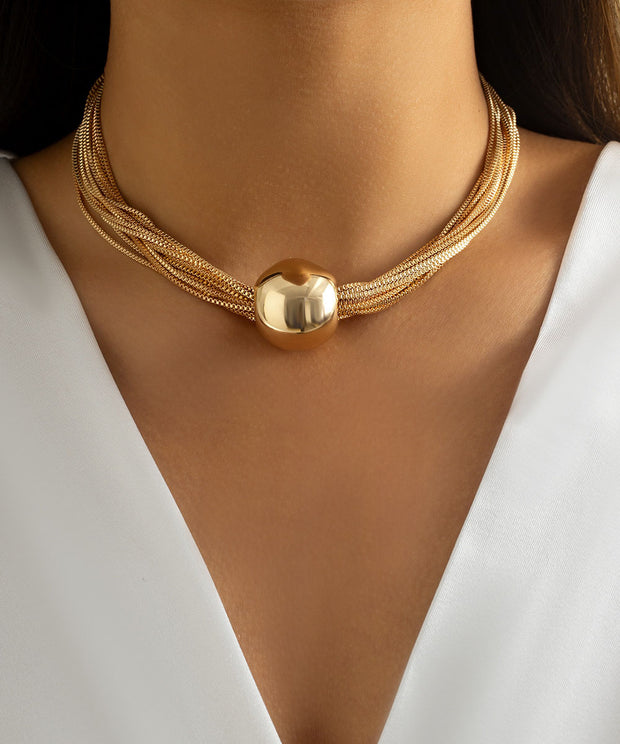 Goldtone Ball Necklace