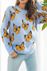 3D Butterfly Loose Long Sleeve Sweater