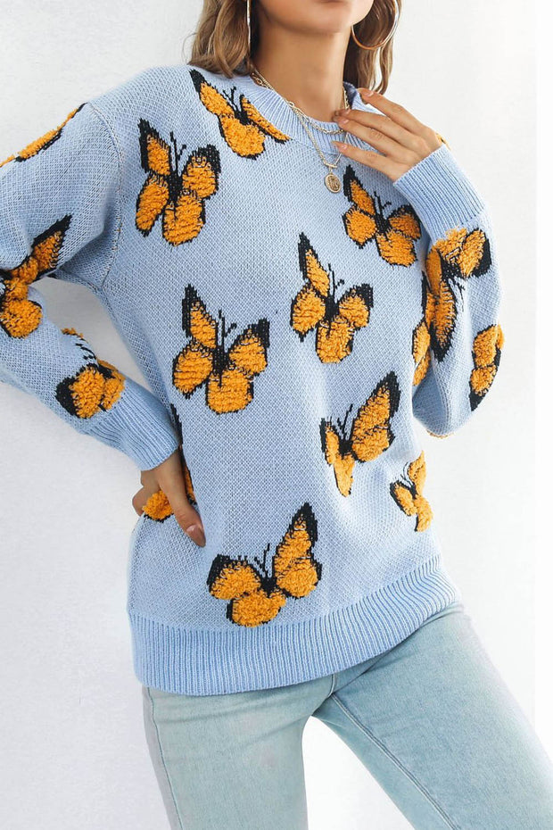 3D Butterfly Loose Long Sleeve Sweater