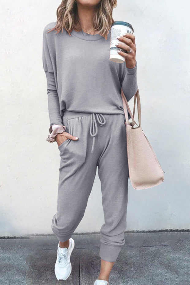 Loose Solid Color Long-sleeved Casual Suit