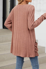 Solid Color Breasted Long Sleeve Cardigan Sweater