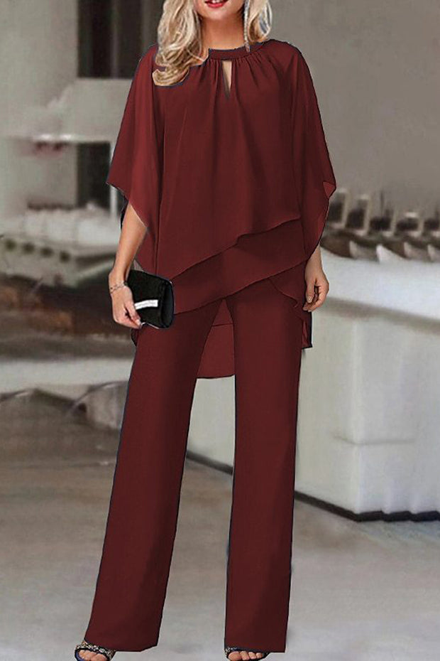 Solid Color Loose Casual Irregular Suit