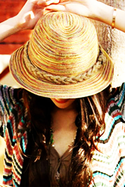 Colorful Woven Travel Sunscreen Beach Straw Hat