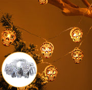 Halloween Skull Light String Decoration Light 10 LED Lights For Halloween Party, Yard, Haunted House Decorations