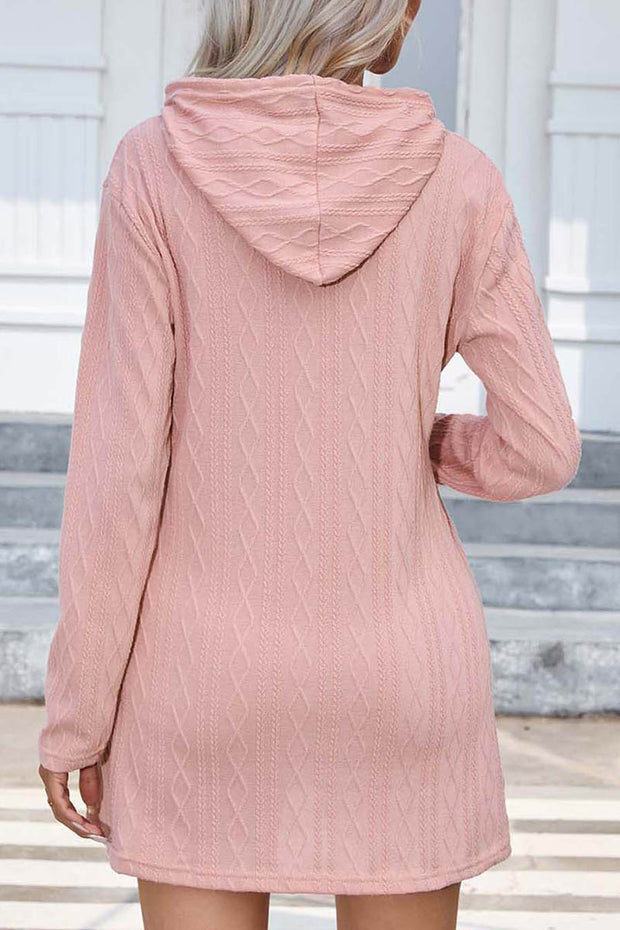 Knitted Long Sleeved Hoodie Dress