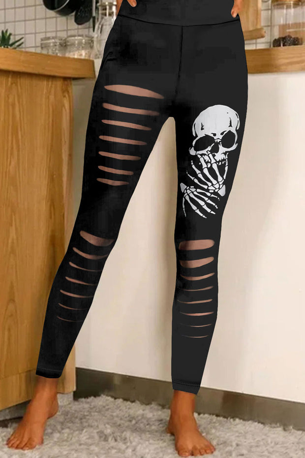 Halloween Skeleton Hand Cut Out Leggings