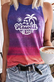Hawaii Coconut Print Casual Tank Top