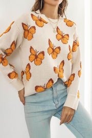 3D Butterfly Loose Long Sleeve Sweater