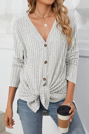 Solid Color Single Breasted Long Sleeve Knit Cardigan Sweater