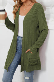 Solid Color Breasted Long Sleeve Cardigan Sweater